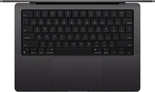 Apple MacBook Pro, keyboard and trackpad seen from above