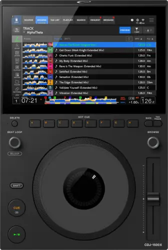 AlphaTheta CDJ-1500X DJ multi player control panel, top view
