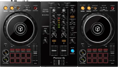 Pioneer DJ DDJ-400 2-channel DJ controller control panel, top view