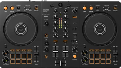 Pioneer DJ DDJ-FLX4 2-channel DJ controller control panel, top view