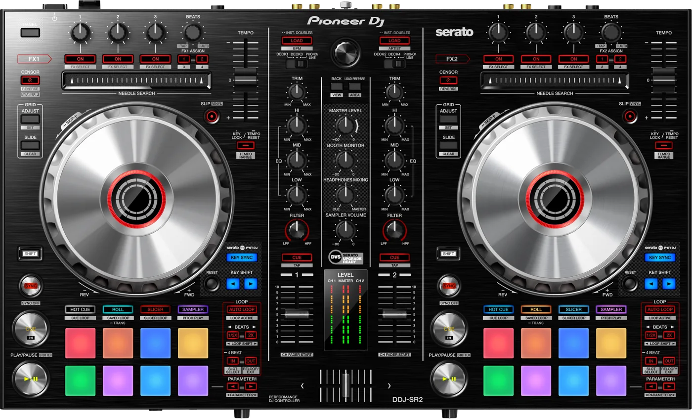Pioneer DJ DDJ-SR2 two channel Serato DJ controller, top view