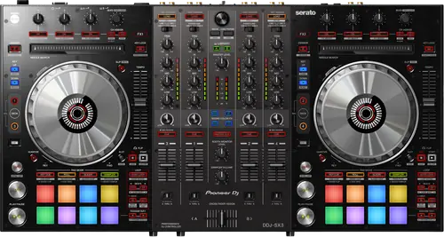 Pioneer DJ DDJ-SX3 four channel Serato DJ controller, top view