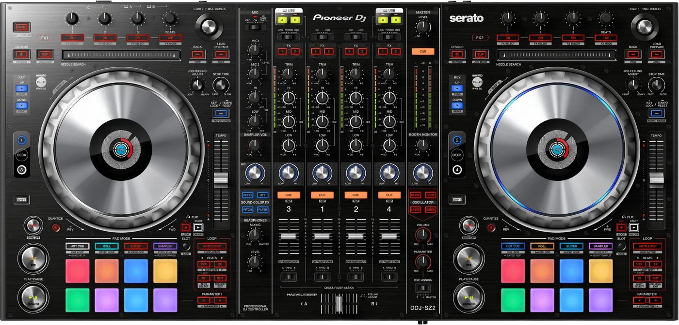 Pioneer DJ DDJ-SZ2 four channel Serato DJ controller, top view