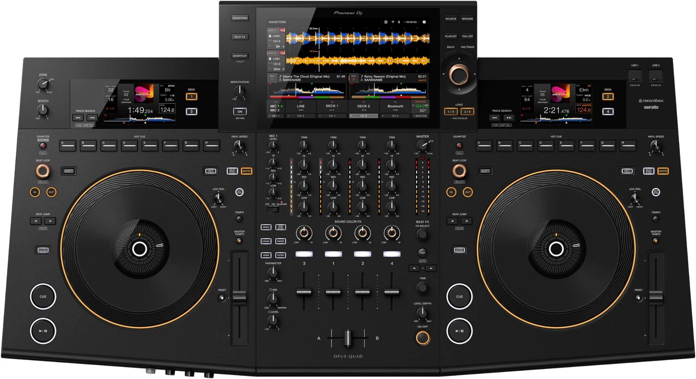 Pioneer DJ AlphaTheta OPUS-QUAD all-in-one DJ system, top view