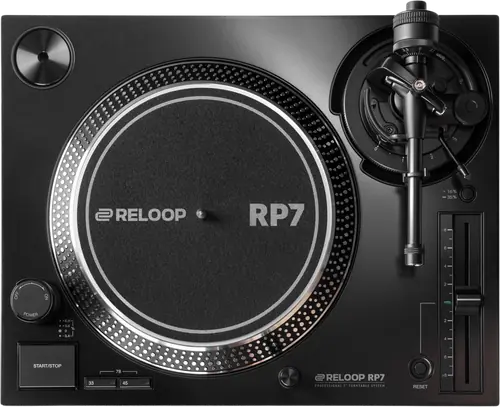 Reloop RP-7 direct drive 7 inch DJ turntable, top view