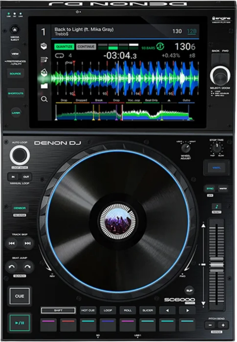 Denon DJ SC6000 PRIME standalone media player, top view