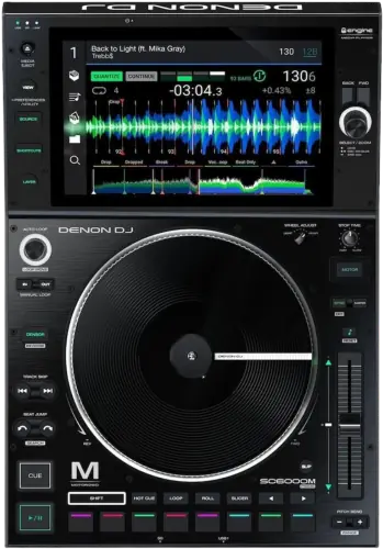Denon DJ SC6000M PRIME standalone media player with motorised platter, top view