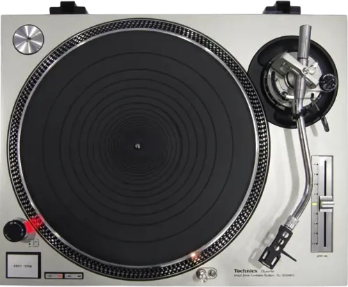 Technics SL-1200MK2 quartz direct drive DJ turntable, top view