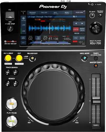 Pioneer DJ XDJ-700 compact media player control panel, top view