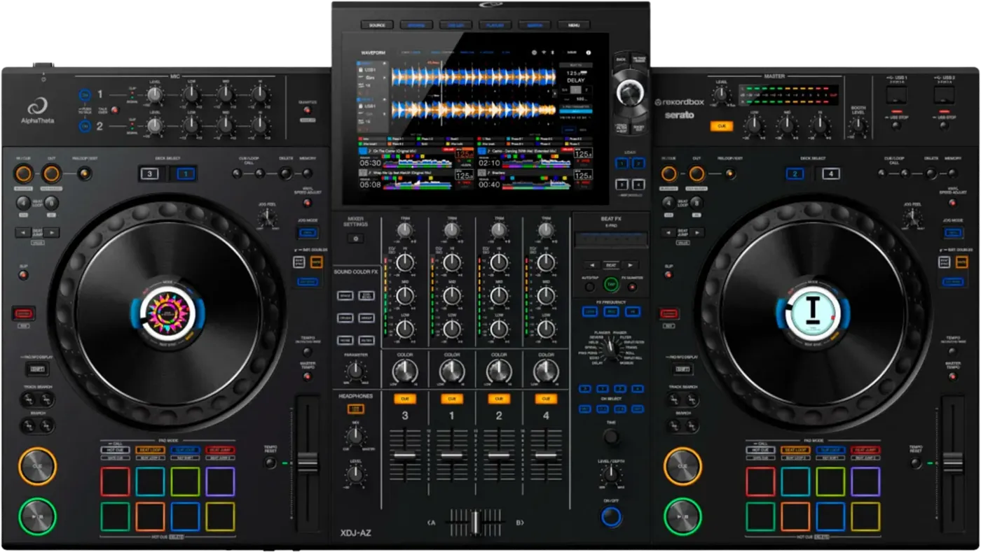 AlphaTheta XDJ-AZ all-in-one DJ system, top view