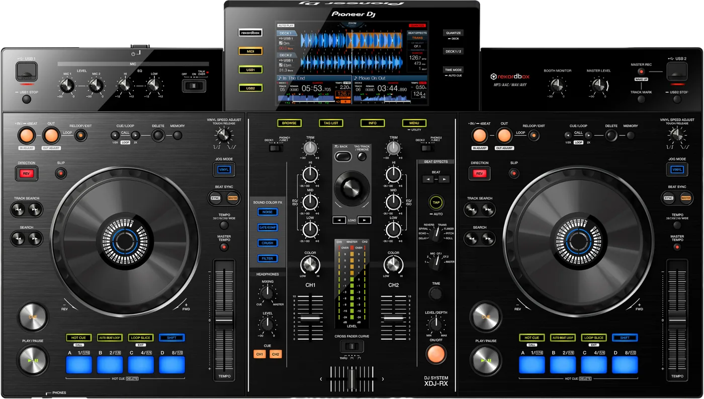 Pioneer DJ XDJ-RX 2-channel all-in-one DJ system control panel, top view