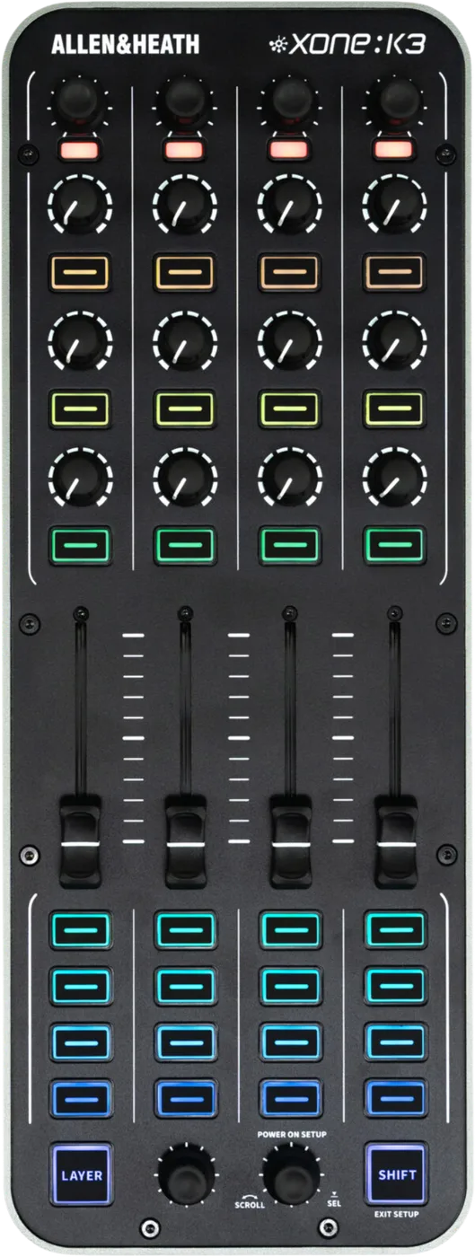 Allen & Heath Xone:K3 MIDI controller control surface, top view